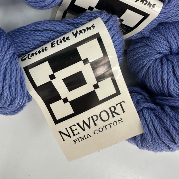 16 Classic Elite Yarns NEWPORT 100% Mercerized PIMA Cotton Blue Periwinkle #2092 - Picture 4 of 4